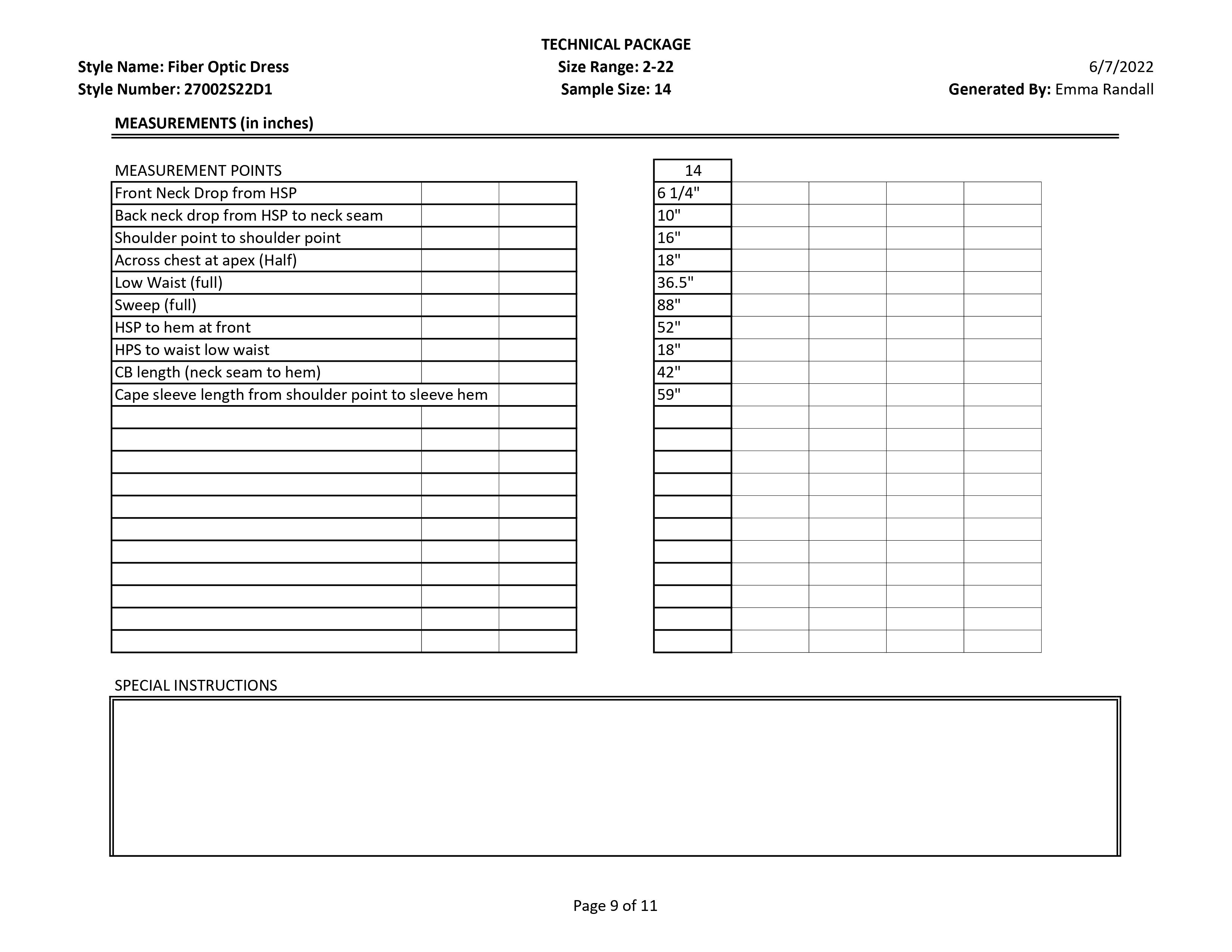 Fiber Optic Dress tech pack page 9
